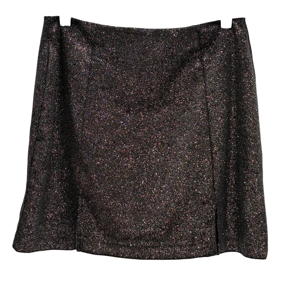 Altar'd State Mini Skirt Black Multi Color Glitter A-Line Size M